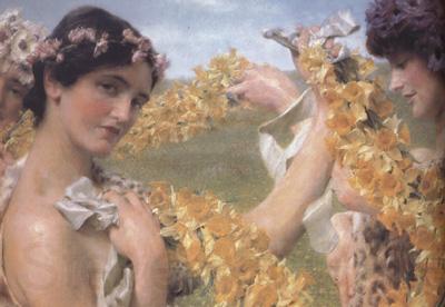 Alma-Tadema, Sir Lawrence When Flowers Return (mk23) France oil painting art